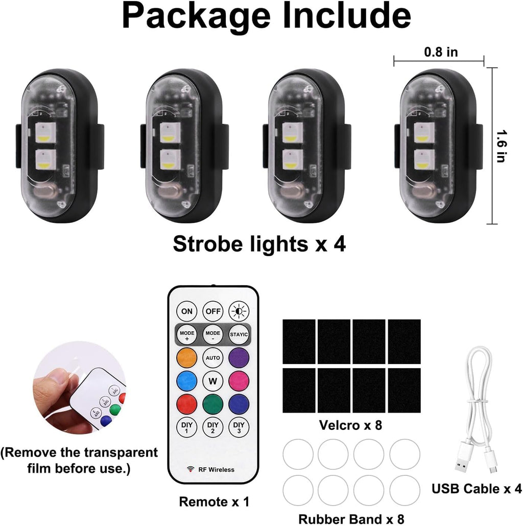 Wireless LED Car Lights with Remote Control