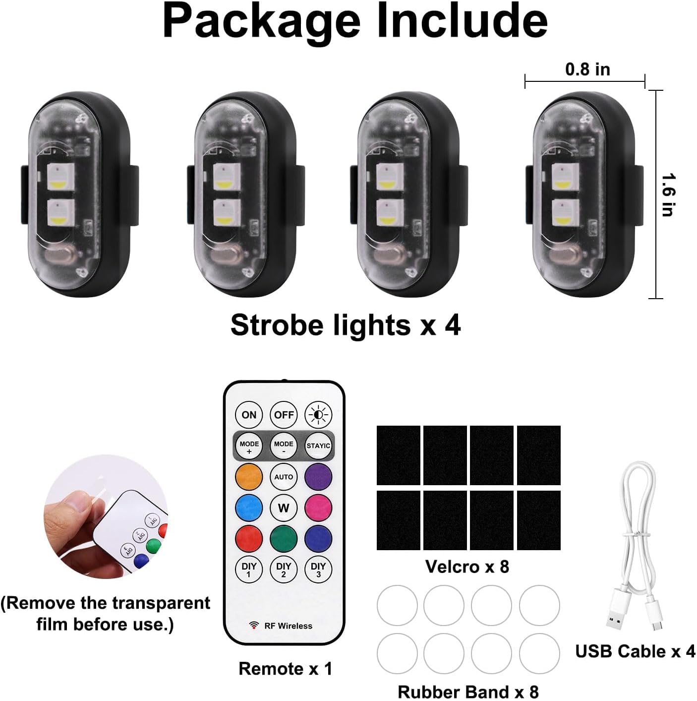 Wireless LED Car Lights with Remote Control
