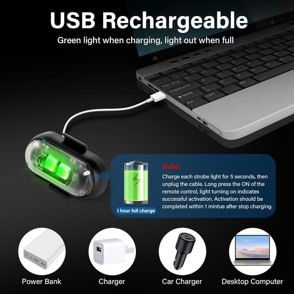 Wireless LED Car Lights with Remote Control