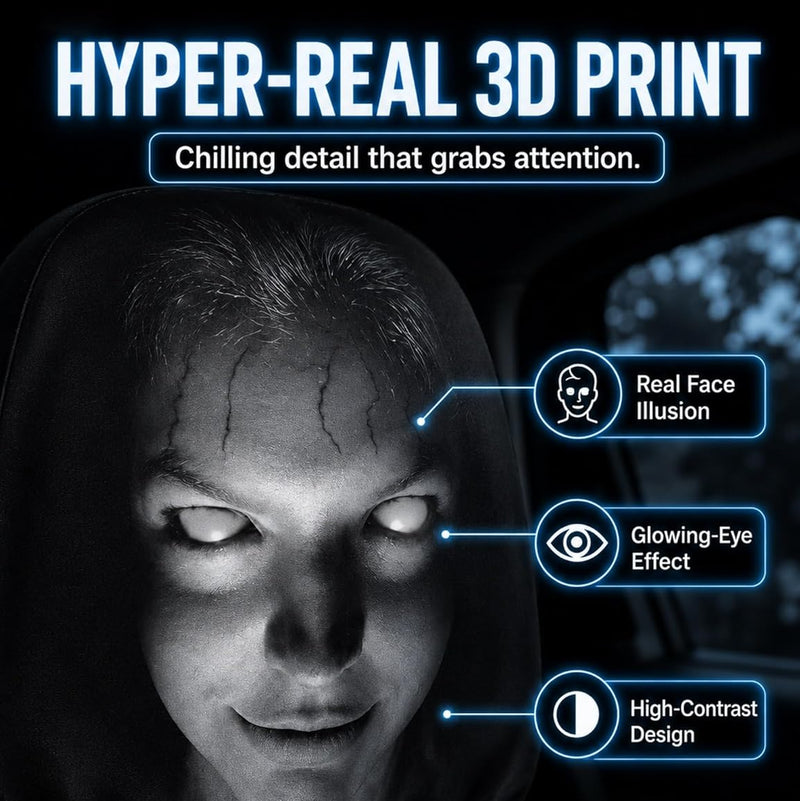 Creepy Face Car Headrest Covers