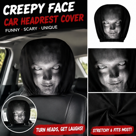 Creepy Face Car Headrest Covers