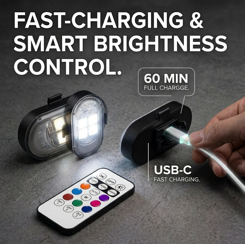 Wireless LED Car Lights with Remote Control
